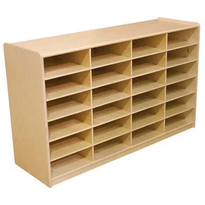 Wood Designs (24) Letter Tray Storage Unit With Translucent Trays In No Bins Included