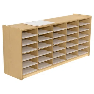 Wood Designs 30 Slot Mailbox Storage In Natural;gloss