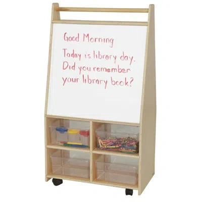 Wood Designs (4) Trays Teaching Cart In Translucent