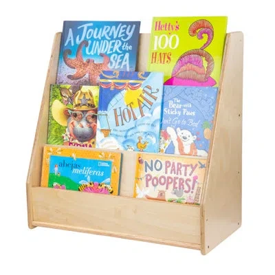 Wood Designs 6 Compartment Book Display In Brown