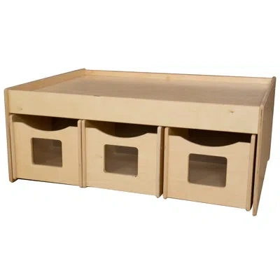 Wood Designs Activity Island Cubby With Table Only In Brown