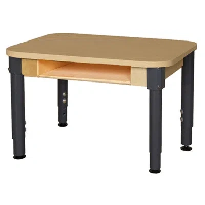Wood Designs Adjustable Height Open Front Desk In Black