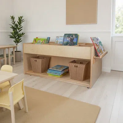 Wood Designs Book Browser In Brown