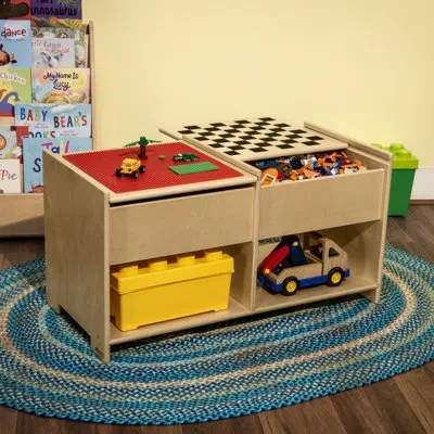 Wood Designs Build-n-play Table With Checkerboard In Brown