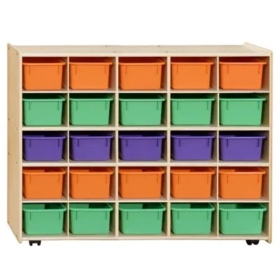 Wood Designs Contender 25 Compartment Cubby With Trays In Gloss