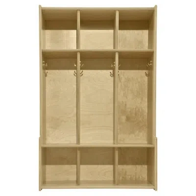 Wood Designs Contender 3 Section Seat Locker In Beige