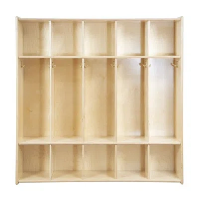 Wood Designs Contender 3 - Tier 5 - Section Cubby Locker In Birch