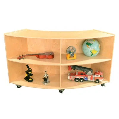 Wood Designs Contender 8 Compartment Shelving Unit With Casters In Natural;gloss