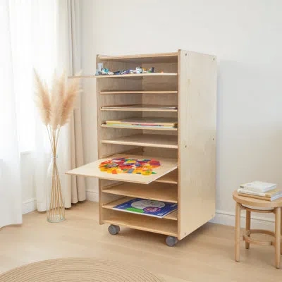 Wood Designs Contender Paper And Puzzle Storage Center - Rta In Brown