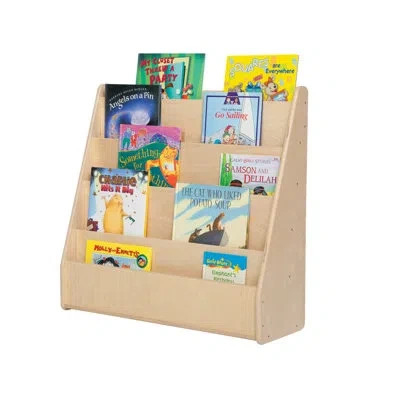 Wood Designs Contender Single Sided Book Display In Natural;gloss