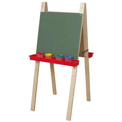 Wood Designs Double Adjustable Easel With Chalkboard In Green