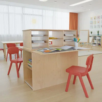 Wood Designs Double Sided Junior Writing Center In Gloss