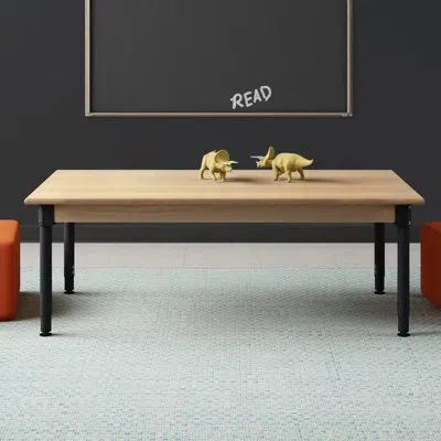 Wood Designs Hardwood Birch Tables Adjustable Height Rectangular Activity Table In Brown