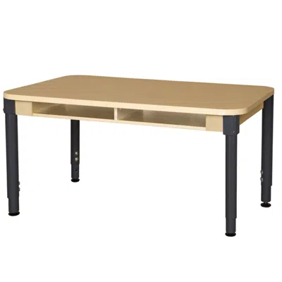 Wood Designs Mobile Four Seater High Pressure Laminate Desk With Adjustable Legs- 20-31 In.