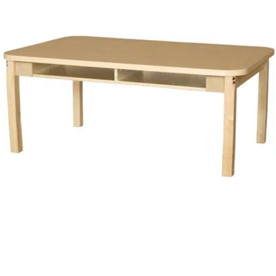 Wood Designs Mobile Four Seater High Pressure Laminate Desk With Hardwood Legs- 18 In.