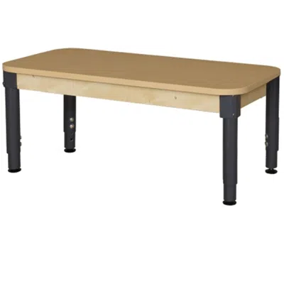 Wood Designs Mobile Rectangle High Pressure Laminate Table With Adjustable Legs- 14-19 In.