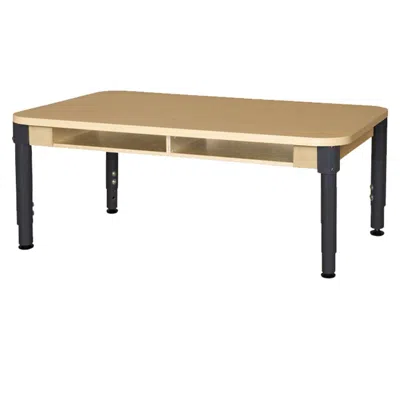 Wood Designs Mobile Two Seater High Pressure Laminate Desk With Adjustable Legs- 14-19 In.