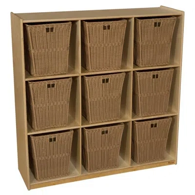 Wood Designs Natural Environments (9) Cubby Storage With Large Baskets