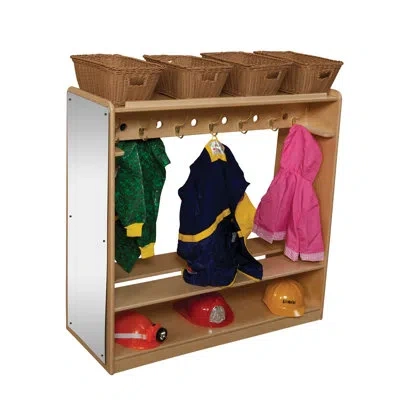 Wood Designs Natural Environments Mobile Double Sided Dress-up Locker With Mirror In Brown