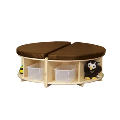 Wood Designs Read-a-round Circle Bench With Brown Cushion And Trays