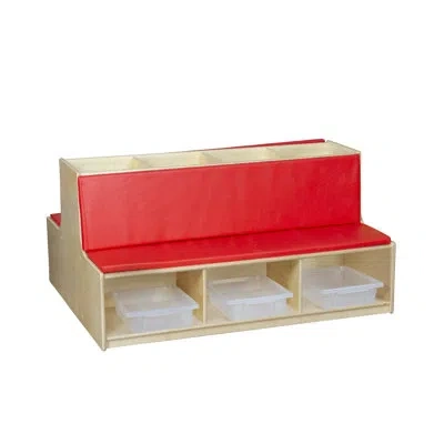 Wood Designs Read-a-round Double-sided Bench With Trays In Natural