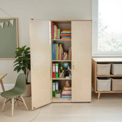 Wood Designs Stationary Classroom Closet In Gloss