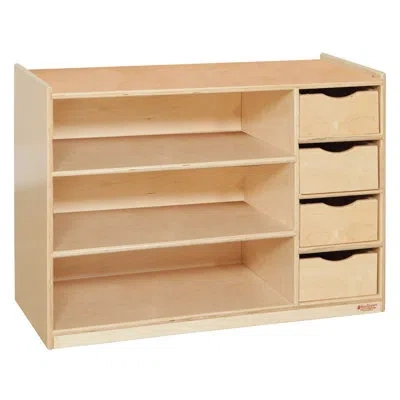 Wood Designs Storage Center With Drawers In Brown