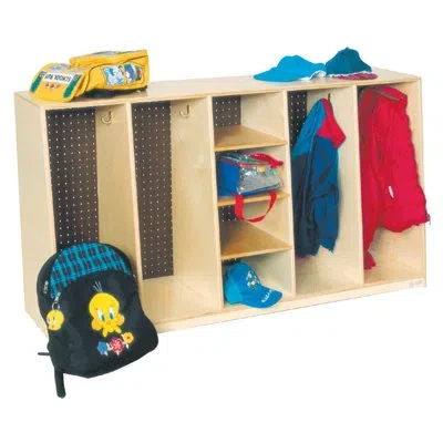 Wood Designs Tip-me-not 30"h, 4 Section Locker In Brown