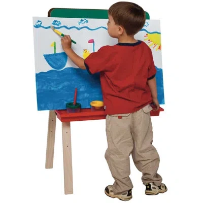 Wood Designs Tot Size Double Chalkboard Easel In White