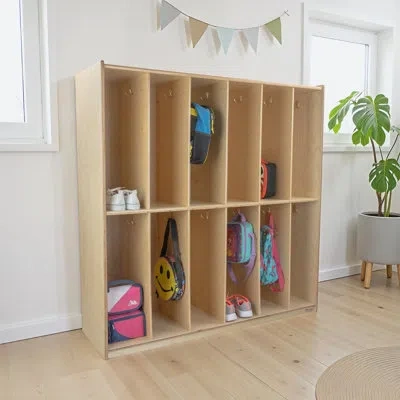 Wood Designs Twelve Section Locker In Natural