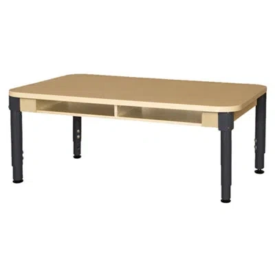 Wood Designs Two Seat Desk With Adjustable Legs 12"-17" In Brown