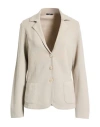 Wood Woman Blazer Beige Size 14 Cotton In Sand