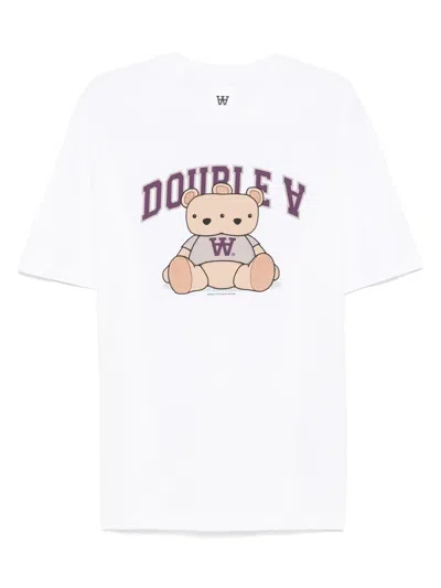 Wood Wood Asa Bear T-shirt In White
