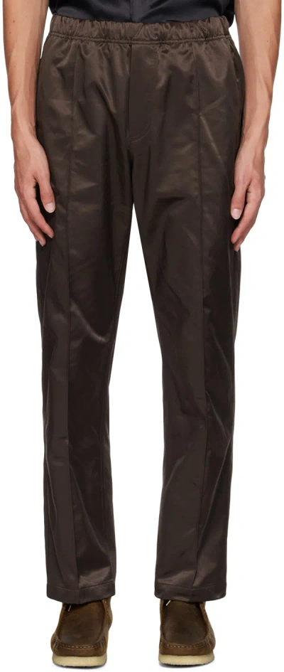 Wood Wood Brown Stanley Trousers In 8046 Crocodile Green