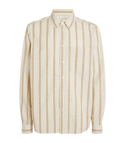 Wood Wood Cotton Floral-stripe Shirt In Beige