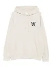 Wood Wood Logo-embroidered Hoodie In Neutral