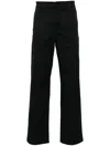 Wood Wood Logo-patch Trousers In Blue