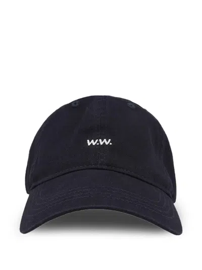 Wood Wood Logo-embroidered Baseball Cap In Blue