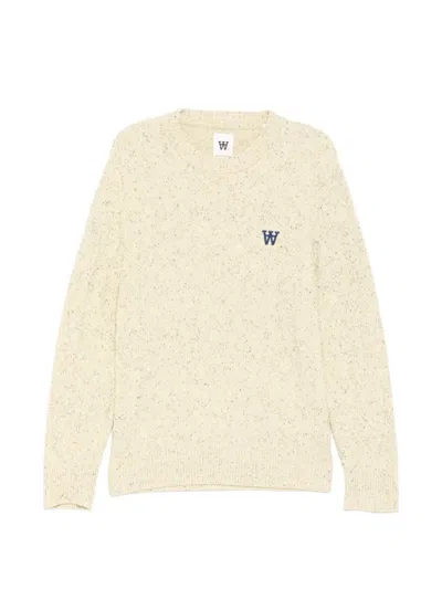 Wood Wood Logo-embroidered Jumper In Nude