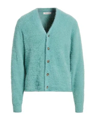 Wood Wood Man Cardigan Turquoise Size L Polyamide In Green