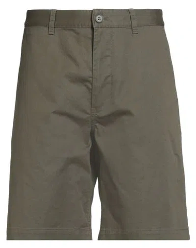 Wood Wood Man Shorts & Bermuda Shorts Military Green Size 34 Cotton, Elastane