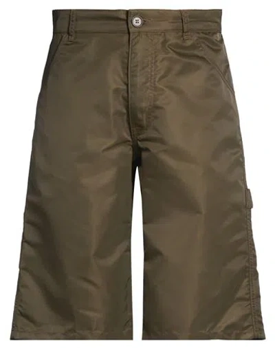 Wood Wood Man Shorts & Bermuda Shorts Military Green Size 34 Polyamide