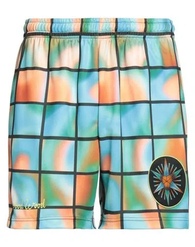 Wood Wood Man Shorts & Bermuda Shorts Orange Size L Polyester, Elastane In Multi