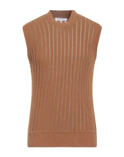 Wood Wood Man Sweater Camel Size M Polyamide, Viscose In Brown
