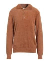 Wood Wood Man Sweater Camel Size Xl Polyamide In Beige