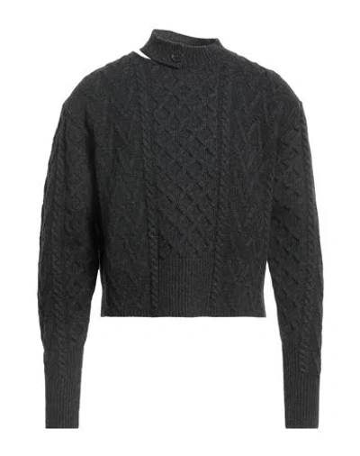 Wood Wood Man Sweater Charcoal Size S Wool, Polyamide In Grey