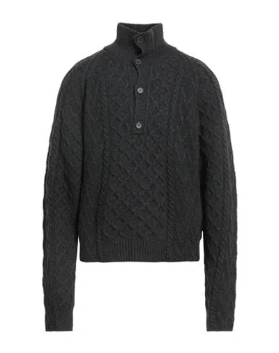 Wood Wood Man Turtleneck Charcoal Size L Wool, Polyamide In Grey