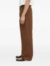 Wood Wood Pleated-front Trousers In Brown