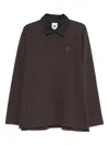 Wood Wood Striped Long-sleeve Polo Shirt In Burgundy