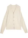 Wood Wood V-neck Knit Cardigan In Neutral